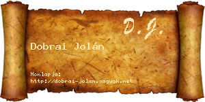 Dobrai Jolán névjegykártya