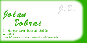 jolan dobrai business card
